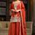 orange chiffon embroidered  stone & sequined semi stitched suit
