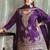 purple chiffon embroidered  stone & sequined semi stitched suit