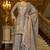 grey silk blend embroidered  mirror & sequined semi stitched suit
