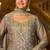 grey silk blend embroidered  mirror & sequined semi stitched suit