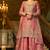 pink silk blend embroidered  mirror & sequined semi stitched suit