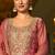 pink silk blend embroidered  mirror & sequined semi stitched suit