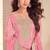 pink silk blend embroidered and sequined semi stitched suit