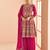 rani pink georgette thread embroidered  sequined semi stitched suit