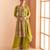 yellow georgette thread embroidered  sequined semi stitched suit