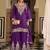 purple silk blend embroidered  sequined & mirror semi stitched suit