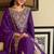 purple silk blend embroidered  sequined & mirror semi stitched suit