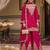rani pink silk blend embroidered  sequined & mirror semi stitched suit