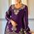 purple georgette zari embroidered  embellished  sequined & mirror semi stitched suit
