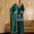 rama green georgette zari embroidered  embellished  sequined & mirror semi stitched suit