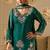 rama green georgette zari embroidered  embellished  sequined & mirror semi stitched suit