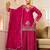 rani pink georgette zari embroidered  embellished  sequined & mirror semi stitched suit
