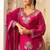 rani pink georgette zari embroidered  embellished  sequined & mirror semi stitched suit