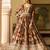 brown georgette zari embroidered  sequined and printed semi stitched suit