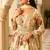 cream georgette zari embroidered  sequined and printed semi stitched suit