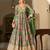green georgette zari embroidered  sequined and printed semi stitched suit