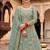 teal net embroidery work  sequined cording & stone work. semi stitched suit