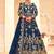 sapphire blue net embroidery work  sequined cording & stone work. semi stitched suit