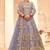 soft lavender net embroidery work  sequined cording & stone work. semi stitched suit