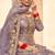 soft lavender net embroidery work  sequined cording & stone work. semi stitched suit