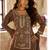 brown viscose embroidery & sequins semi stitched suit