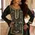 black viscose embroidery & sequins semi stitched suit