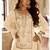 off white viscose embroidery & sequins semi stitched suit