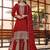 red silk blend designer embroidery work  hand work semi stitched suit
