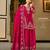 rani pink silk blend designer embroidery work  hand work  mirror work semi stitched suit