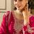 rani pink silk blend designer embroidery work  hand work  mirror work semi stitched suit