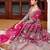 rani pink net embroidery work  beads  sequins  stone semi stitched suit