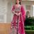 rani pink net embroidery work  beads  sequins  stone semi stitched suit
