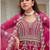 rani pink net embroidery work  beads  sequins  stone semi stitched suit