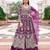 purple net embroidery work  beads  sequins  stone semi stitched suit