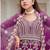 purple net embroidery work  beads  sequins  stone semi stitched suit
