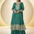 peacock green chiffon embroidery work & sequins semi stitched suit