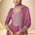 pink chiffon embroidery work & sequins semi stitched suit