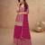 magenta chiffon gold and self colored diamond lattice embroidery semi stitched suit