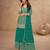 teal chiffon gold and self colored diamond lattice embroidery semi stitched suit