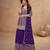 deep purple chiffon gold and self colored diamond lattice embroidery semi stitched suit