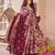 maroon cotton silk heavy digital print semi stitched suit