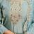 blue silk blend heavy thread  work semi stitched suit