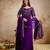 purple fancy fabric heavy thread embroidery work semi stitched suit