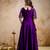 purple fancy fabric heavy thread embroidery work semi stitched suit