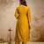 yellow silk blend heavy thread embroidery work semi stitched suit