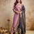 lavender jacquard heavy thread embroidery work semi stitched suit