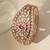 Gold plated ruby pink polki kundan bracelet