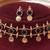 Gold plated navy blue floral coined choker set