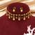 Gold plated green floral coined choker set