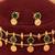 Gold plated green floral coined choker set